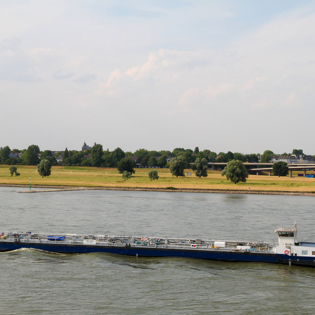 Ship going up the Rhine.