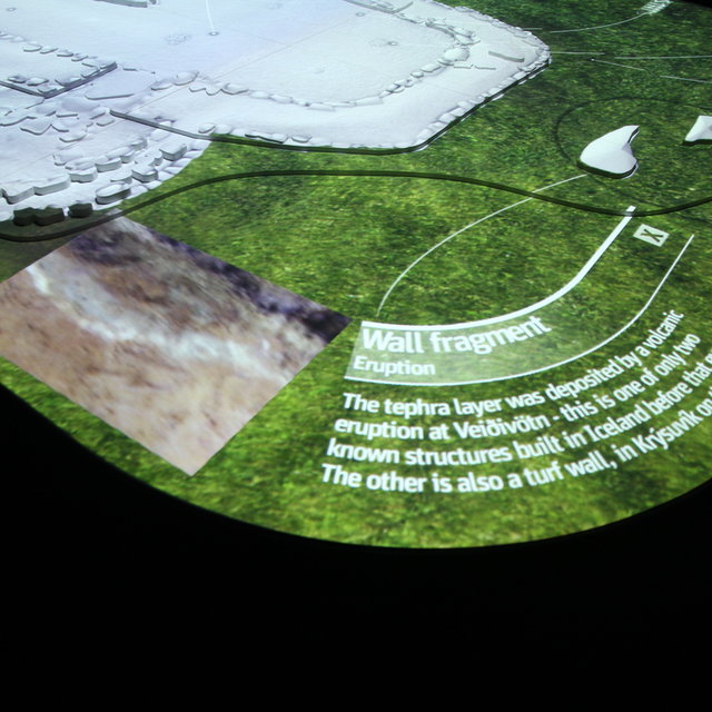 Interactive table in The Settlement Exhibition Reykjavík 871±2.