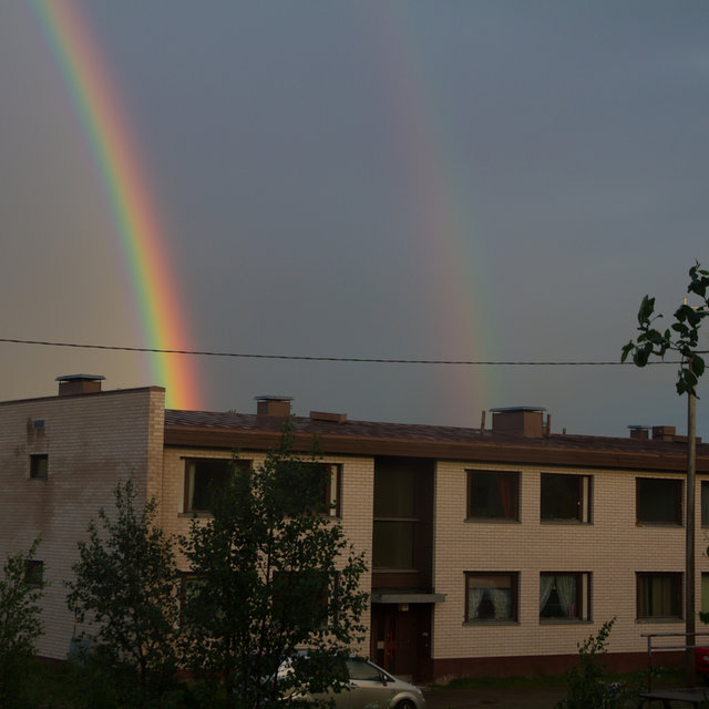Double rainbow in Hetta. 