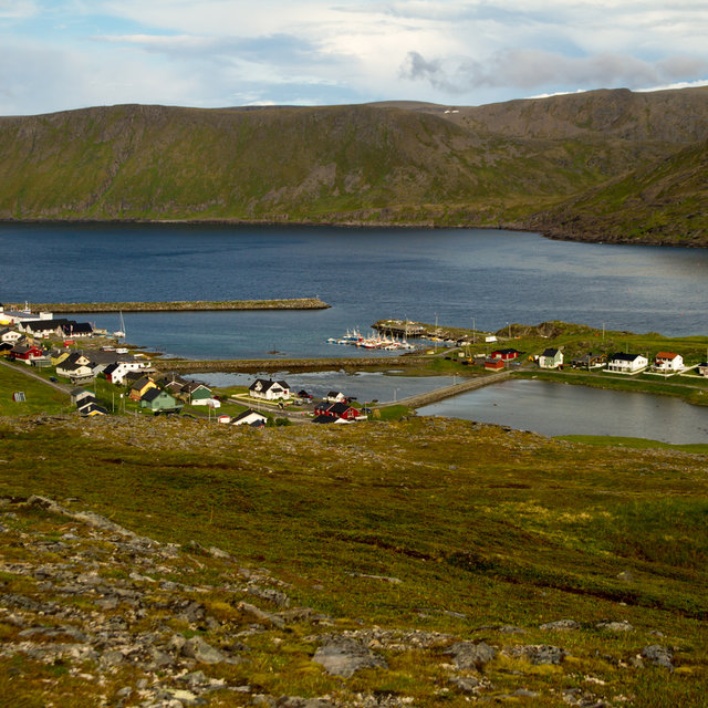 View over the village Skarsvåg on the island of Magerøya.