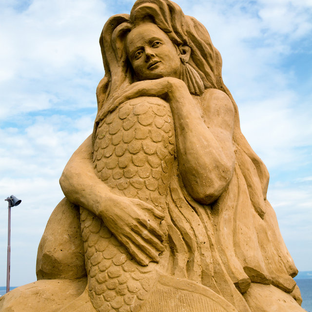 A sand sculpture at the beach in Binz.