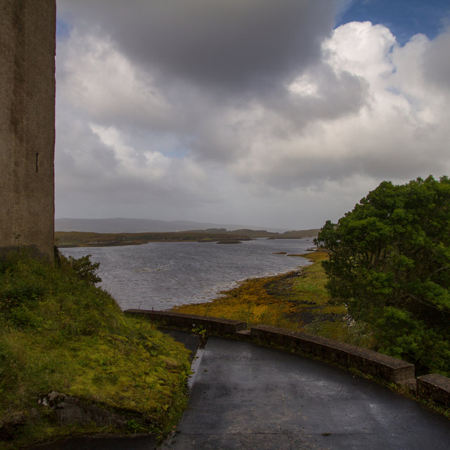 View from Dunvegan Castle onto the sea.