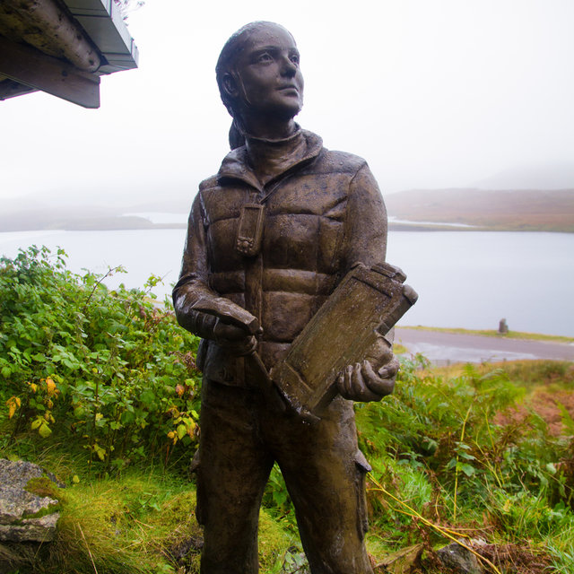 Statue at Knockan Crag.