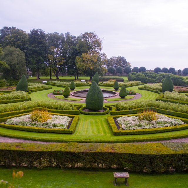 Part of the French formal garden at Dunrobin Castle.