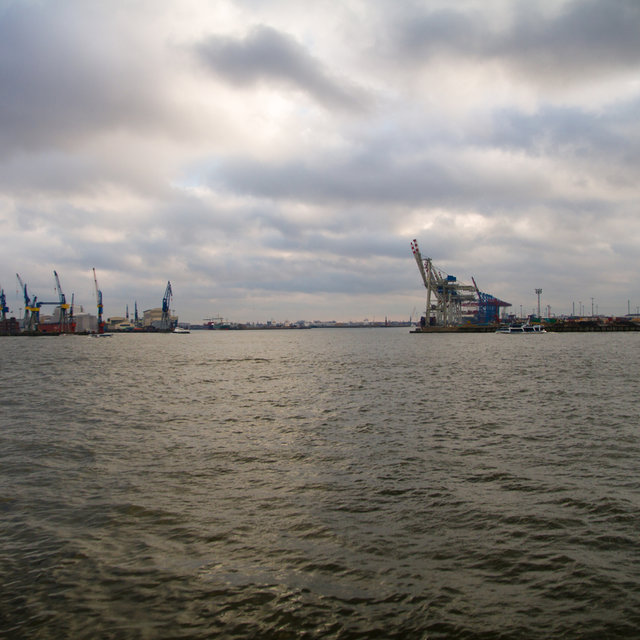 View over the Hamburg harbour.