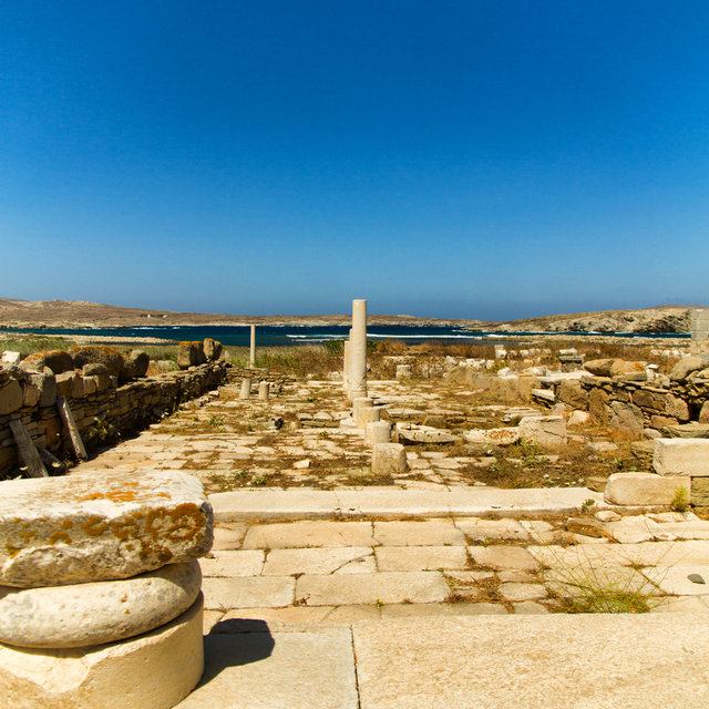 Ruins at the Archaeological Museum of Delos.