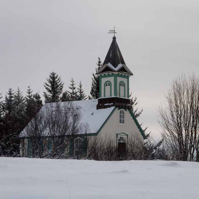 A small church at Þingvellir national park.