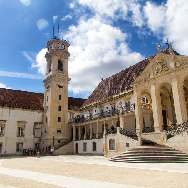 View of the courtyard of the former royal palace, now the University of Coimbra.
