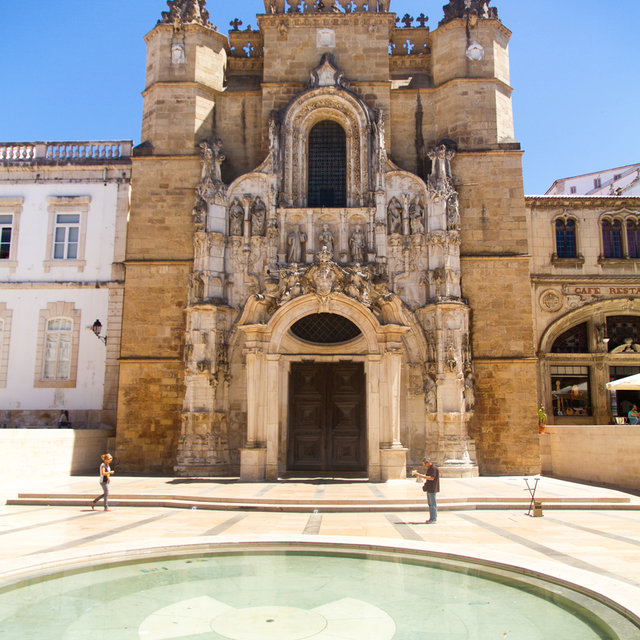 View of the Monastery of Santa Cruz in Coimbra.