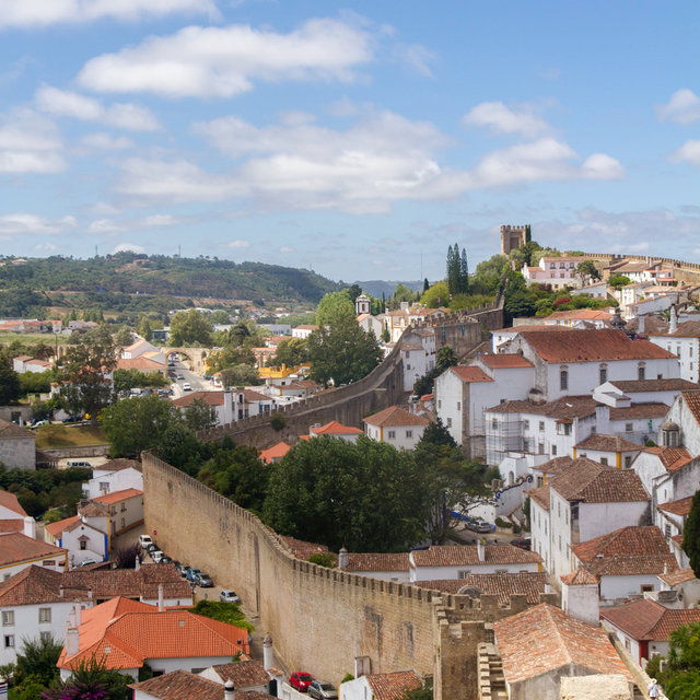 View along the city wall of Óbidos.