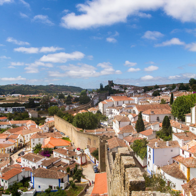 View along the city wall of Óbidos.