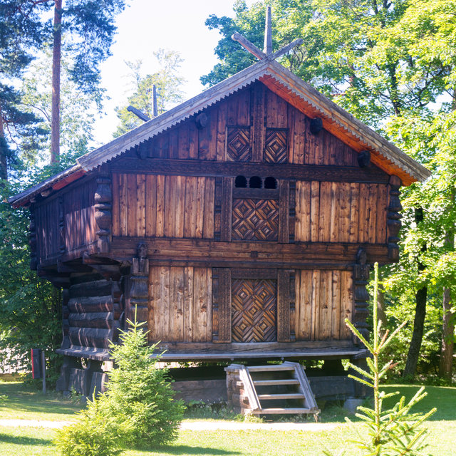 A historic building at the Norwegian Museum of Cultural History.