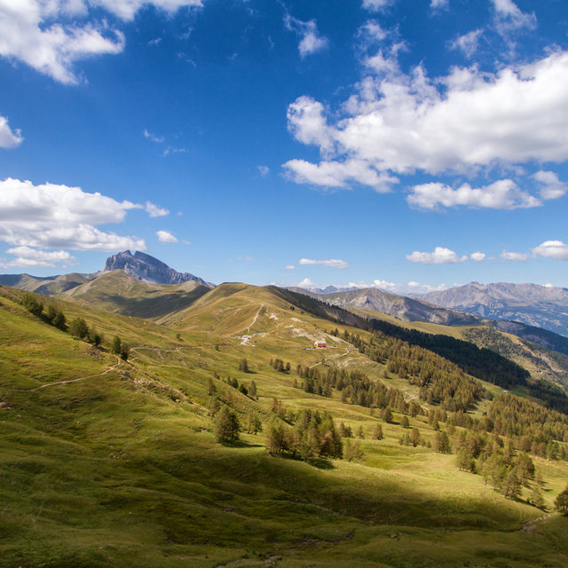 View of the Alps from La Roche-Grand.